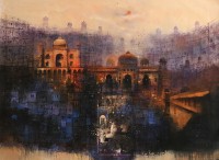 A. Q. Arif, 36 x 48 Inch, Oil on Canvas, Cityscape Painting, AC-AQ-201